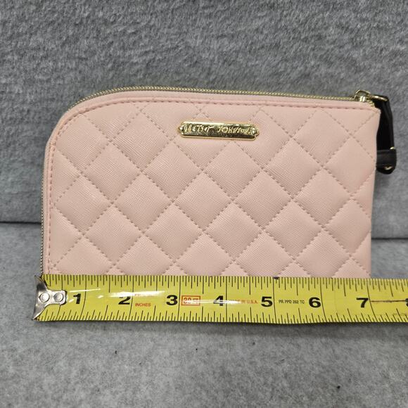 Betsey Johnson Pink Zip Around Cosmetic Pouch - Picture 5 of 6